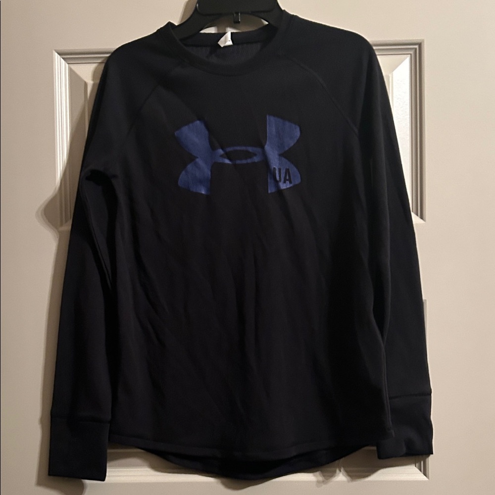 Under Armour Black and Blue Logo Long Sleeve - Picture 1 of 2